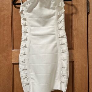 Forever 21 White Strapless Bandage Dress